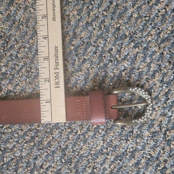 NWT Fossil Rhinestone Leather Belt Size Medium - Picture 10 of 12